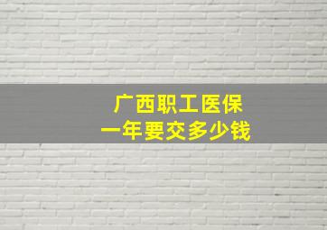 广西职工医保一年要交多少钱