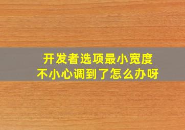 开发者选项最小宽度不小心调到了怎么办呀