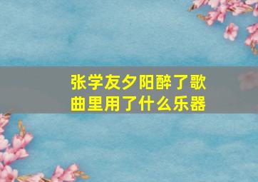 张学友夕阳醉了歌曲里用了什么乐器