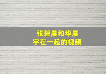 张碧晨和华晨宇在一起的视频