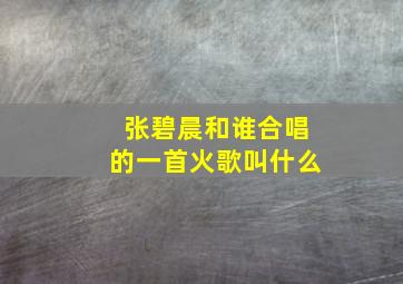 张碧晨和谁合唱的一首火歌叫什么