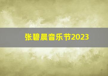 张碧晨音乐节2023