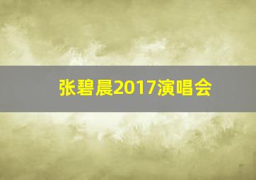 张碧晨2017演唱会