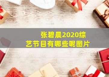 张碧晨2020综艺节目有哪些呢图片