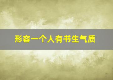 形容一个人有书生气质