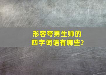 形容夸男生帅的四字词语有哪些?