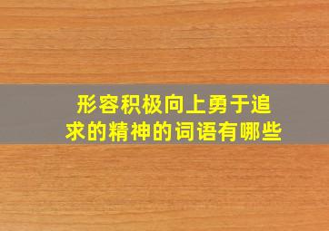 形容积极向上勇于追求的精神的词语有哪些