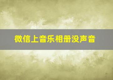 微信上音乐相册没声音