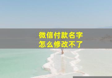 微信付款名字怎么修改不了