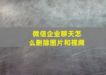 微信企业聊天怎么删除图片和视频