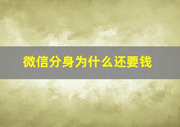 微信分身为什么还要钱