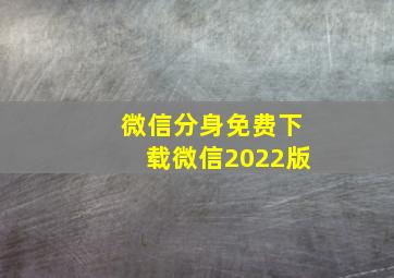 微信分身免费下载微信2022版