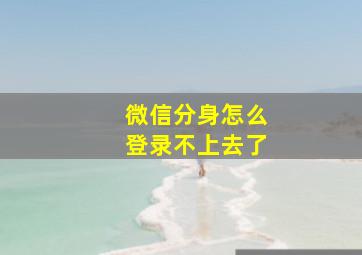 微信分身怎么登录不上去了