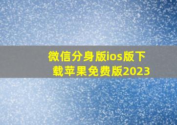 微信分身版ios版下载苹果免费版2023