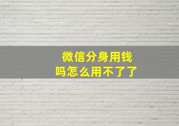 微信分身用钱吗怎么用不了了