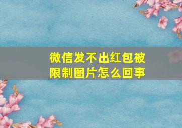 微信发不出红包被限制图片怎么回事