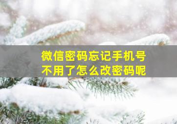 微信密码忘记手机号不用了怎么改密码呢