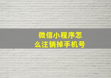 微信小程序怎么注销掉手机号