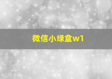 微信小绿盒w1