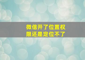 微信开了位置权限还是定位不了