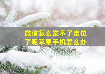 微信怎么发不了定位了呢苹果手机怎么办