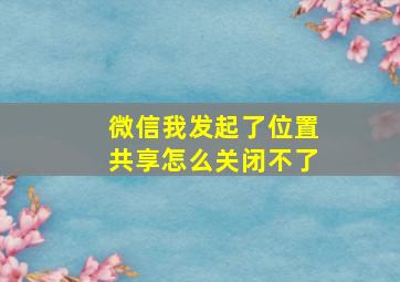 微信我发起了位置共享怎么关闭不了