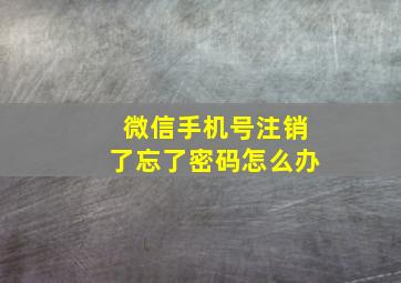 微信手机号注销了忘了密码怎么办