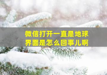 微信打开一直是地球界面是怎么回事儿啊