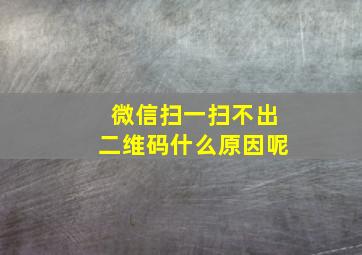 微信扫一扫不出二维码什么原因呢