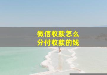 微信收款怎么分付收款的钱