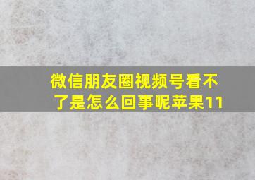 微信朋友圈视频号看不了是怎么回事呢苹果11