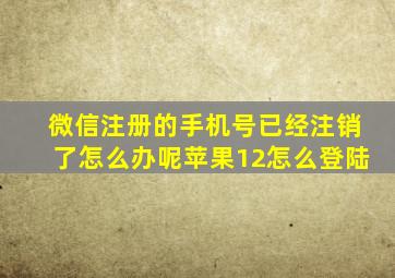 微信注册的手机号已经注销了怎么办呢苹果12怎么登陆