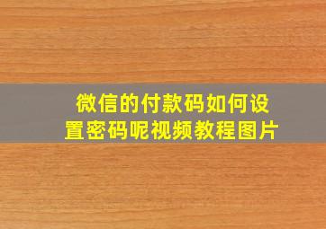 微信的付款码如何设置密码呢视频教程图片