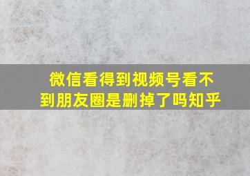 微信看得到视频号看不到朋友圈是删掉了吗知乎