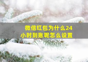 微信红包为什么24小时到账呢怎么设置