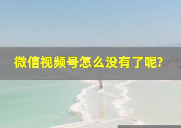 微信视频号怎么没有了呢?