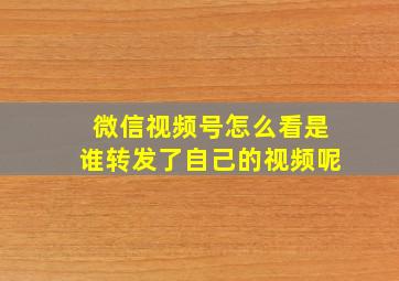 微信视频号怎么看是谁转发了自己的视频呢