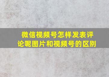 微信视频号怎样发表评论呢图片和视频号的区别