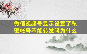 微信视频号显示设置了私密帐号不能转发吗为什么