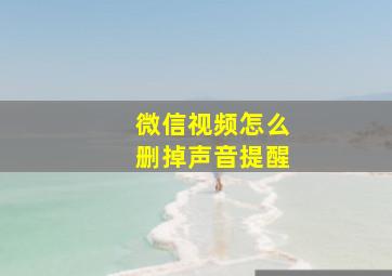 微信视频怎么删掉声音提醒