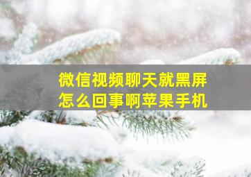 微信视频聊天就黑屏怎么回事啊苹果手机