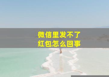 微信里发不了红包怎么回事