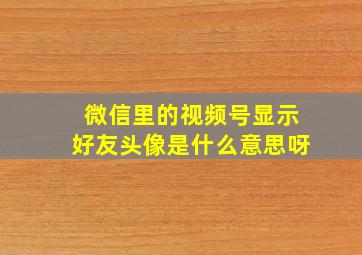 微信里的视频号显示好友头像是什么意思呀