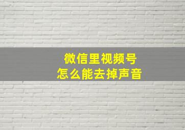 微信里视频号怎么能去掉声音