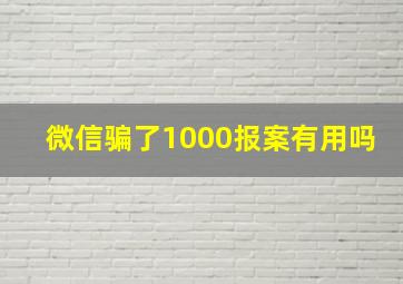 微信骗了1000报案有用吗