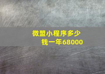 微盟小程序多少钱一年68000