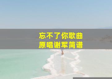 忘不了你歌曲原唱谢军简谱