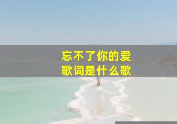 忘不了你的爱歌词是什么歌