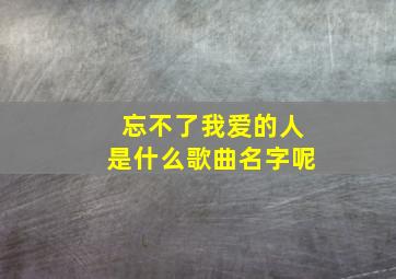 忘不了我爱的人是什么歌曲名字呢