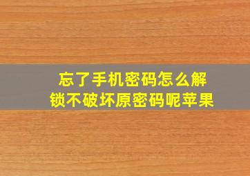 忘了手机密码怎么解锁不破坏原密码呢苹果